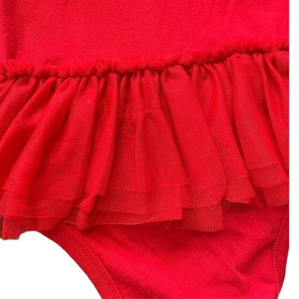 Cat & Jack Girls Red Tutu Onesie